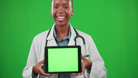 Face,-doctor-and-black-woman-with-tablet