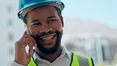 Black-man,-architect-and-smile-for-phone-call
