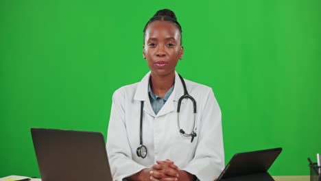 Medical,-technology-and-a-doctor-black-woman
