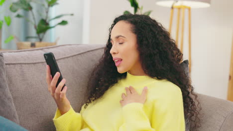 Woman,-smartphone-and-video-call-with-conversation