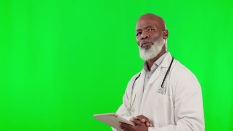 Medical,-tablet-and-thinking-with-black-man