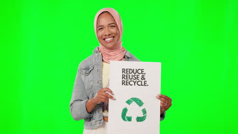 Green-screen,-recycle-sign