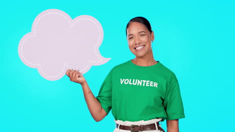 Rostro,-Mujer-Y-Voluntaria-Con-Una-Sonrisa