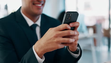 Businessman,-hands-and-phone-typing