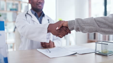 Hand,-handshake-and-black-man-doctor-greeting