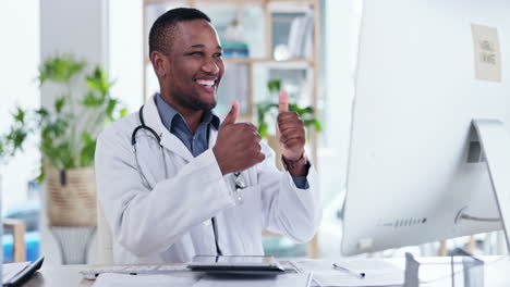 Black-man,-doctor-and-telehealth-video-call