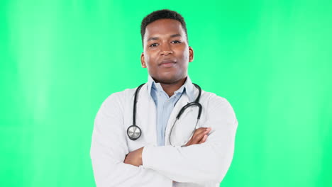 Face,-doctor-smile-and-black-man-with-arms-crossed