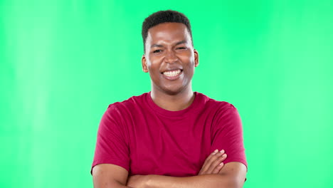 Face,-green-screen-and-black-man-with-smile