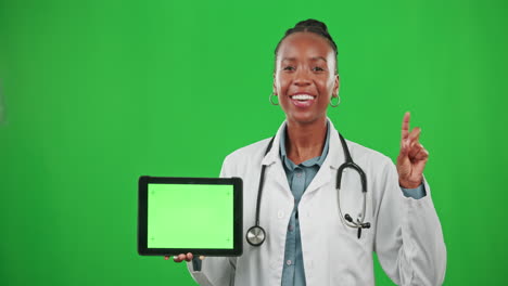 Doctor,-green-screen-or-black-woman-explaining