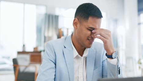 Geschäftsmann,-Kopfschmerzen-Und-Stress-Bei-Burnout
