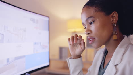 Computer,-thinking-and-business-black-woman