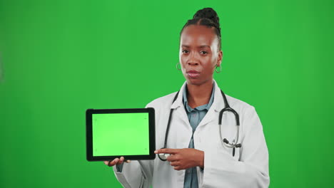 Doctor,-green-screen-or-serious-black-woman