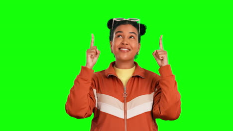 Green-screen-face,-pointing