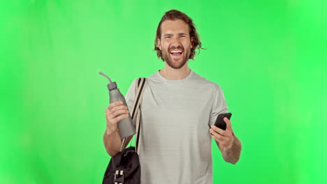 Face,-fitness-and-happy-man-with-green-screen