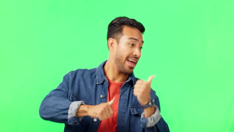 Crazy,-dance-and-man-with-comedy-in-green-screen