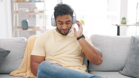 Headphones,-phone-and-man-listening-to-music