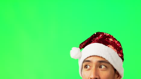 Man,-think-and-christmas-with-green-screen