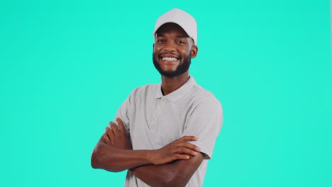Face,-smile-and-black-man-with-arms-crossed
