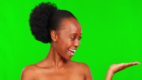 Green-screen,-beauty-and-face-of-black-woman-show