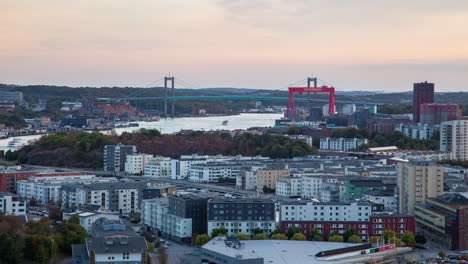 Göteborg-Skyline-Aus-Der-Luft,-Alvsborg-Brücke