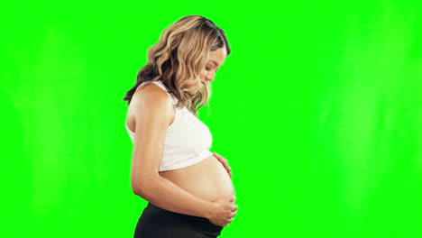 Studio,-profile-or-pregnant-stomach-with-woman