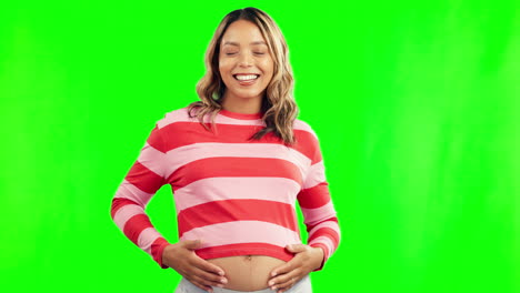 Embarazada,-Estómago-Y-Retrato-De-Una-Mujer-Feliz