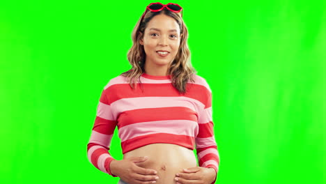 Green-screen,-laugh-or-portrait-of-happy-woman