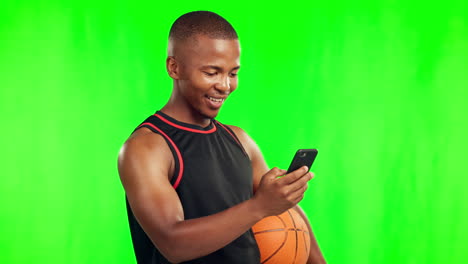 Basketball,-funny-and-black-man-with-phone