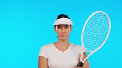 Frau,-Sport-Und-Porträt-Eines-Tennisspielers
