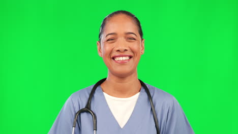 Atención-Sanitaria,-Enfermera-Y-Mujer-Riendo-En-Verde