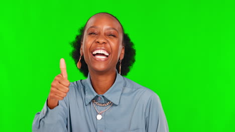 Thumbs-up,-face-of-black-woman