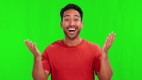 Green-screen,-man-and-portrait-of-excited