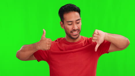 Green-screen,-thumbs-up-and-down