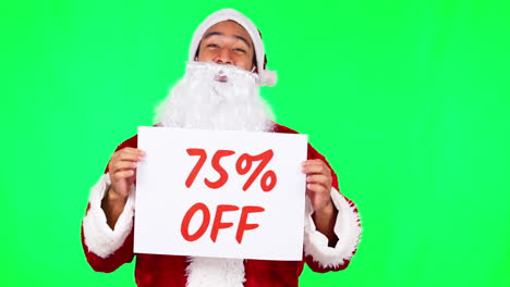 Christmas,-bargain-poster-and-man-on-green-screen