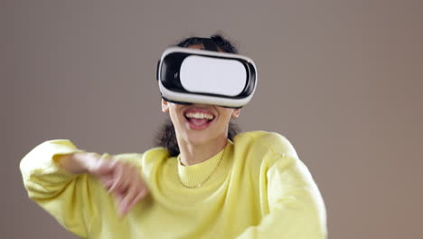 VR,-Tanz-Und-Frau-Im-3D-Metaversum-Im-Studio