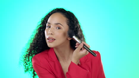 Makeup,-brush-or-woman-with-skincare
