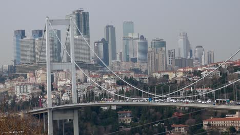 Puente-Del-Bósforo-En-Estambul,-Turquía,