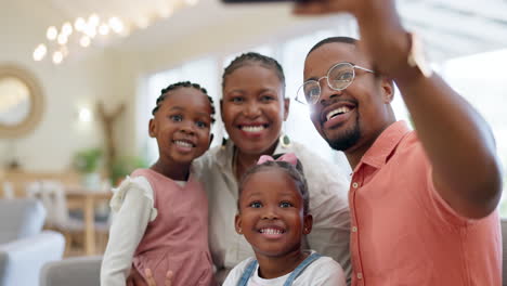 Black-family,-selfie-and-memory-with-parents