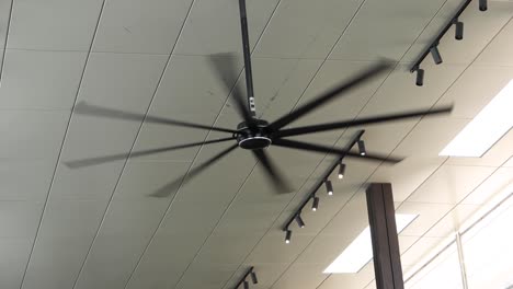 Rotation-of-ceiling-fan-close-up-,