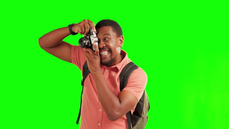 Green-screen,-camera-and-black-man-explore