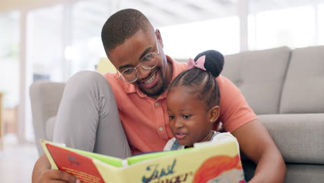 Lesen,-Vater-Und-Geschichte-Mit-Mädchen-Zum-Lernen