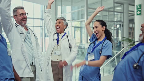 Clapping,-celebrate-and-team-of-doctors