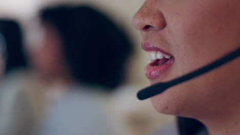 Call-center,-headset-or-mouth-of-woman-consulting