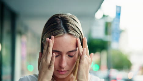 Frustrated,-headache-and-business-woman