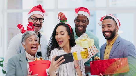 Creative-group,-Christmas-and-selfie-for-party