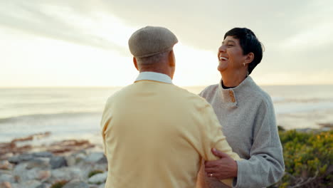 Senior-couple,-love-and-happiness-at-beach