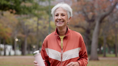Fitness,-senior-woman-and-walking-at-park