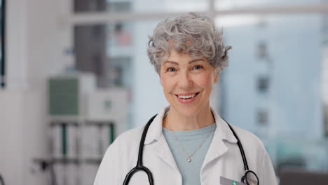 Medical,-doctor-and-smile-with-face-of-old-woman