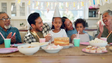 Familia,-Fiesta-De-Cumpleaños-Y-Pastel-Con-Celebración