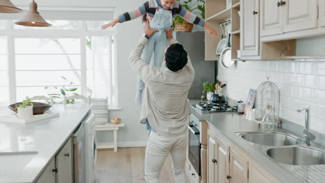 Dancing,-home-and-father-with-girl